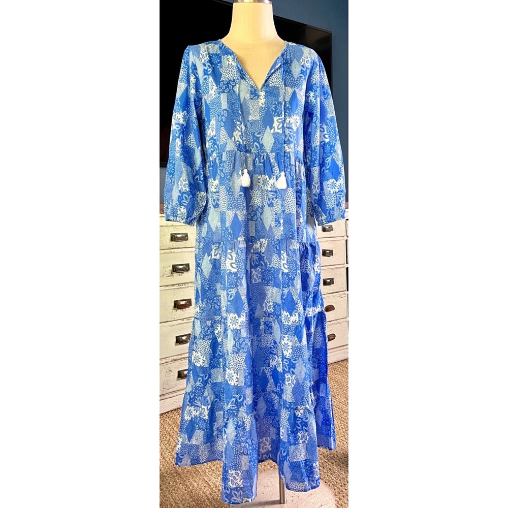 Johnny Was Patchwork Mosaic Maxi Dress S